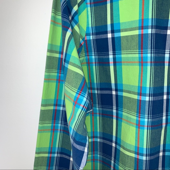 Hollister Men Size XL Shirt Plaid Soft Woven Long Sleeves Blue & Green - Picture 7 of 12